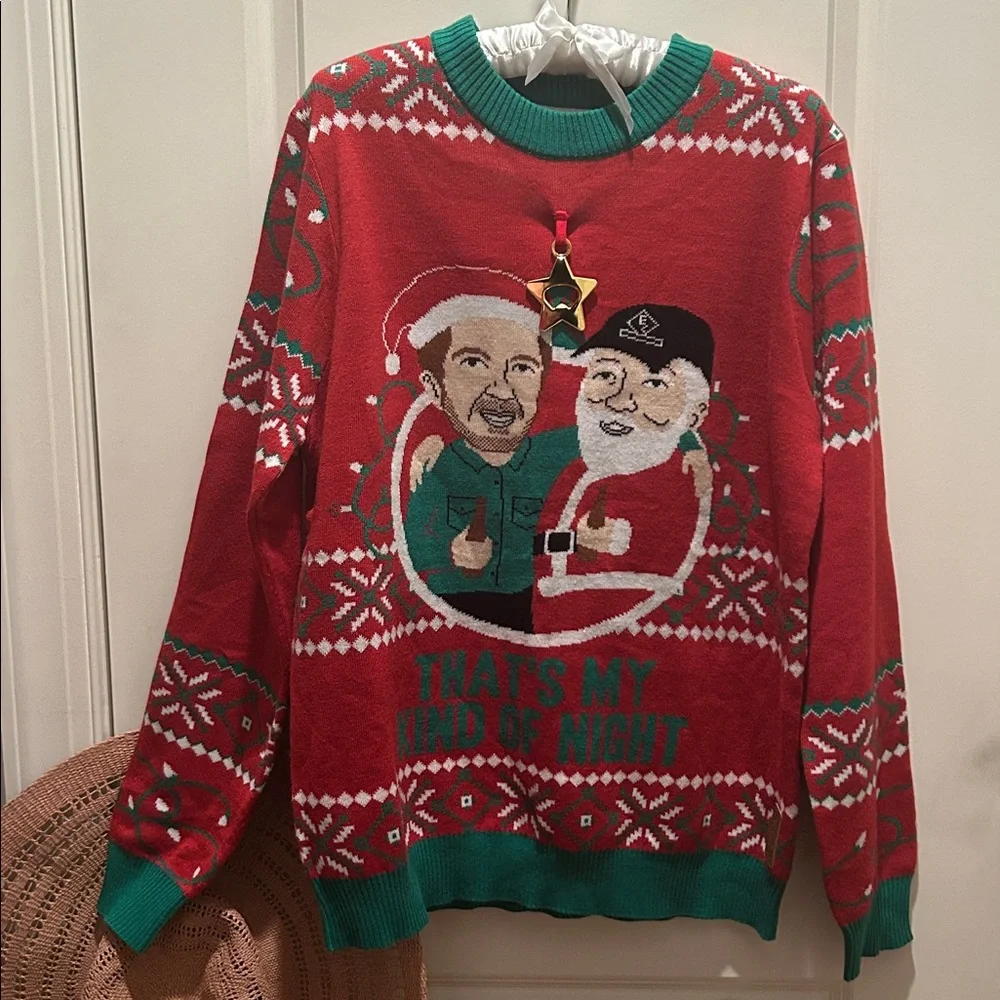 TIPSY ELVES Luke Bryan Ugly Christmas Sweater Mens M NWOT - Picture 2 of 7